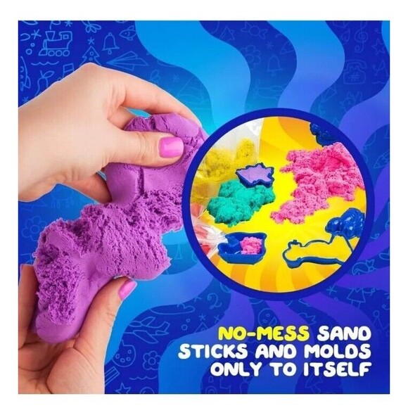 LITTLE CHUBBY ONE 8 Color Kids Play Sand Set 5 Lbs of Sand 10 Molds Non-Toxic - Picture 10 of 11